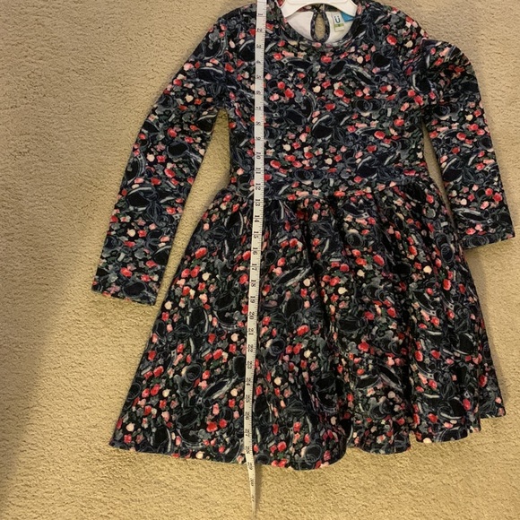 Fall/Winter dress, navy with pink - Picture 7 of 8